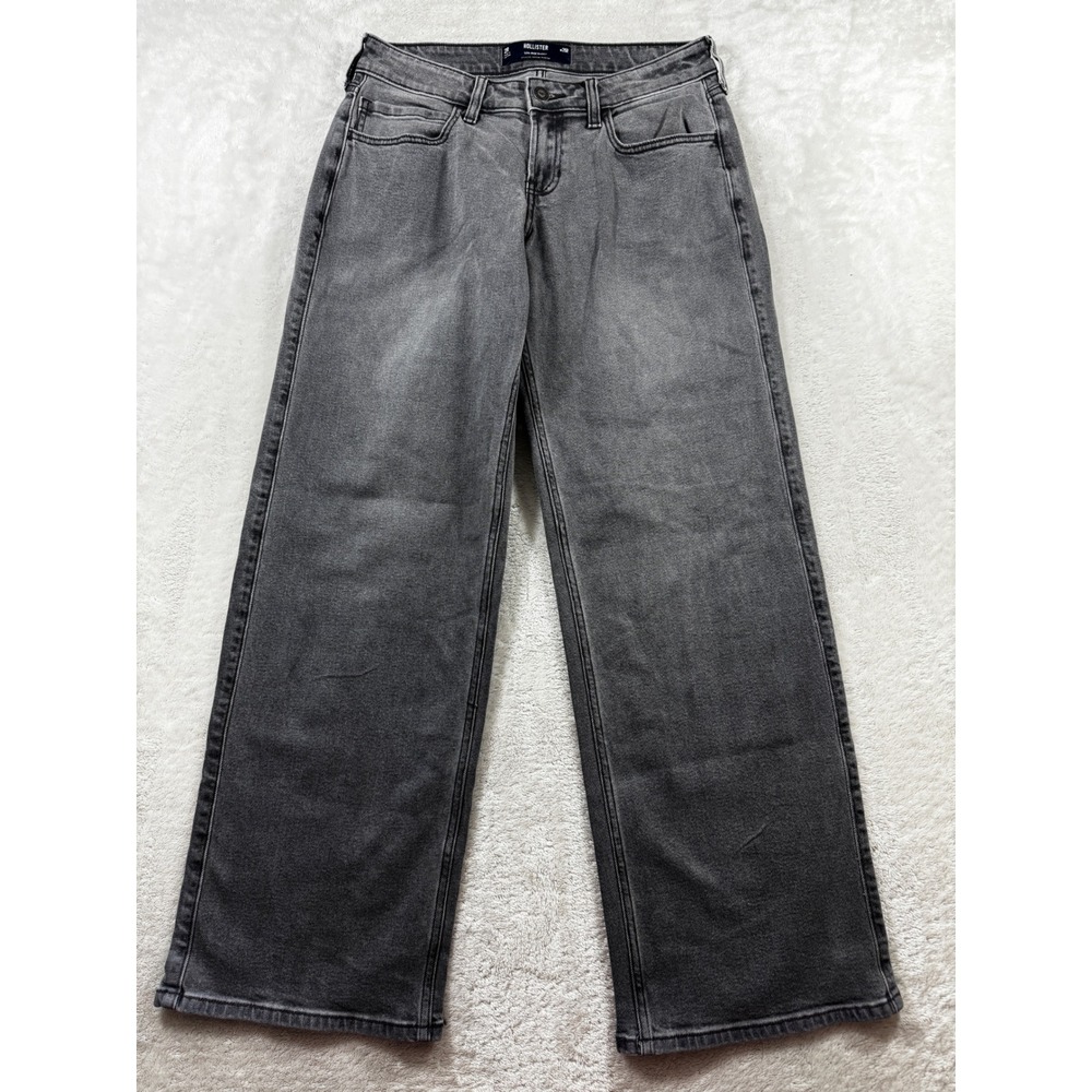Hollister Womens Low-Rise Baggy Vintage Stretch Gray Jeans 2R/W26R Meas: 30x31